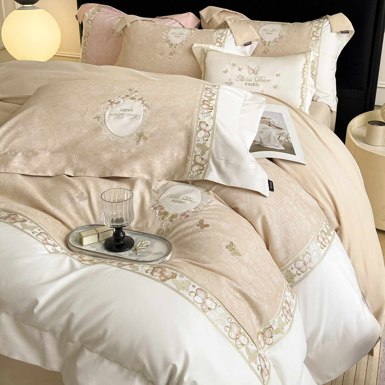 红牡丹A类长绒棉刺绣四件套