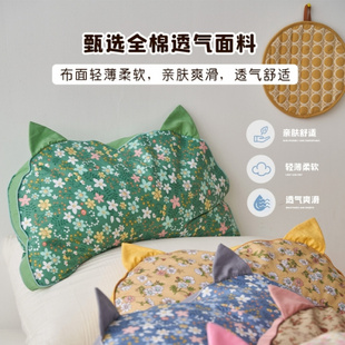 枕头儿童成人家用单人助护颈椎睡眠专用荞麦皮壳硬枕芯带枕头套男