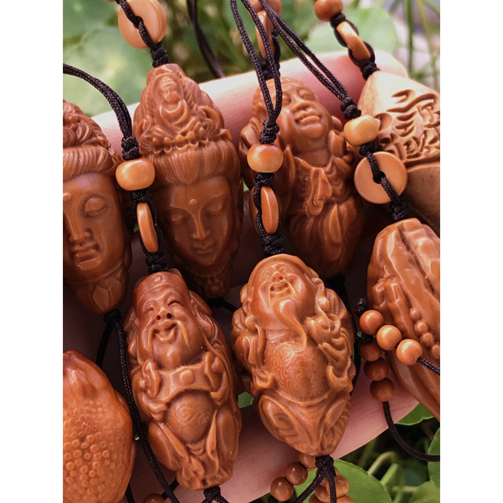 2026橄榄核单籽雕刻财神观音单颗吊坠挂件钥匙扣车挂把件佛头单颗