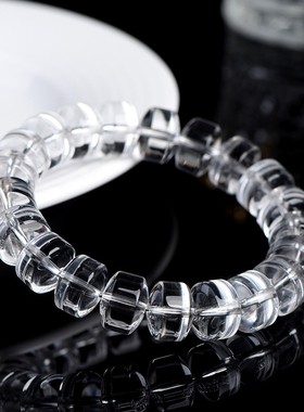 2026久雅水晶 天然东海老料白水晶车轮战 老矿白色水晶盘珠 厂家