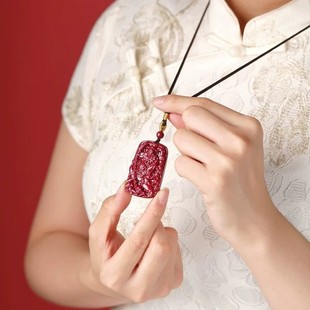 2026紫金砂朱砂钟馗无事牌吊坠挂件本命年低含量朱砂钟馗挂件