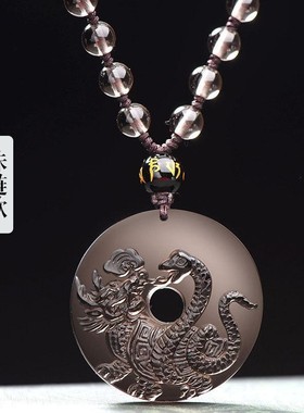 2026五行缺水补水 北方水神玄武 黑曜石玄武吊坠项链玄武富竹黑色