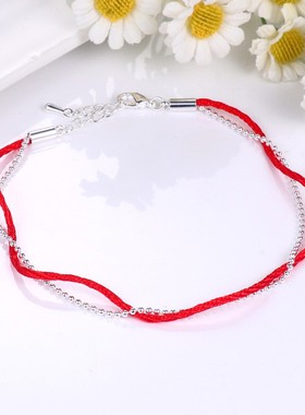 2026新款红色本命年气质简约珠珠双层红绳手链女闺蜜情侣礼物厂家