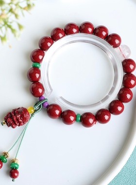 2026上新朱砂紫金砂单圈手链搭配粉晶紫云母干青简约女款手串手链