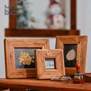 YBOX纯实木相框美式 饰相框 复古画框摆台桌面摆设创意3寸6寸7寸装