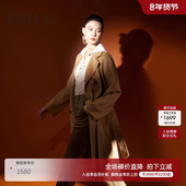 OBEG欧碧倩静奢风羊毛双面呢大衣西装 式 收腰中长外套女冬10444093