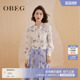 OBEG欧碧倩水墨风紫藤印花衬衫 50501539