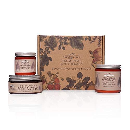 farmstead apothecary gift set in fig & honey- with 4oz face