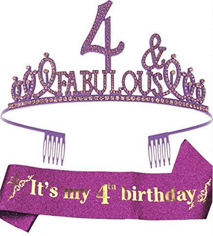 4th birthday 4th birthday tiara 4th birthday sash 4th birthd