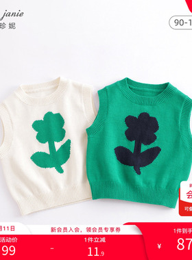 【打折】马克珍妮女童圆领针织马甲 儿童背心童装春秋款230123