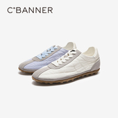 拼接德训鞋 时尚 女2026春季 千百度薄底流浪鞋 新款 小白鞋 运动休闲鞋