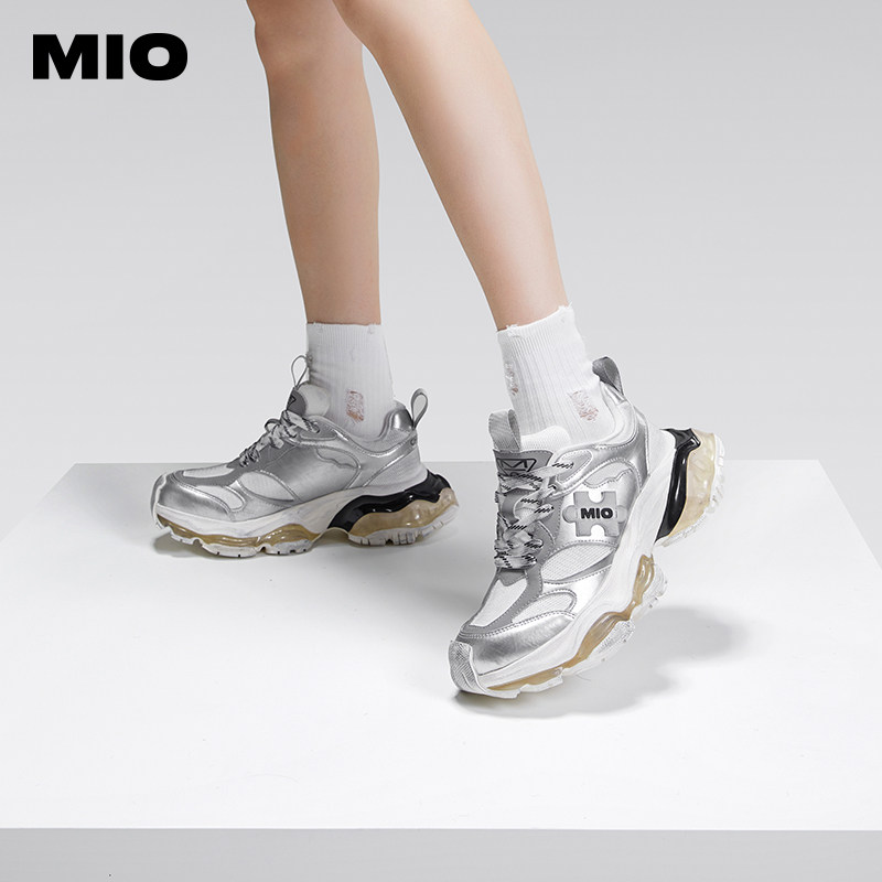 MIO米奥秋季运动休闲鞋拼色街头风老爹鞋潮流厚底机甲鞋女