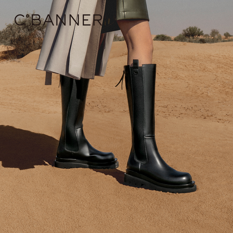 厚底骑士靴长筒千百度
