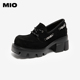 李沁同款 厚底增高6.5cm单鞋 MIO米奥复古大头乐福鞋 女秋新款