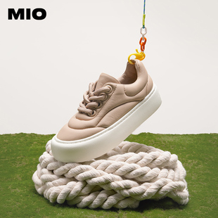 MIO米奥秋冬厚底小白鞋休闲板鞋时髦活力德训鞋面包鞋女鞋