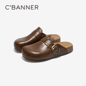 新款 女2026春季 千百度厚底包头勃肯鞋 增高平底外穿凉拖鞋 上新