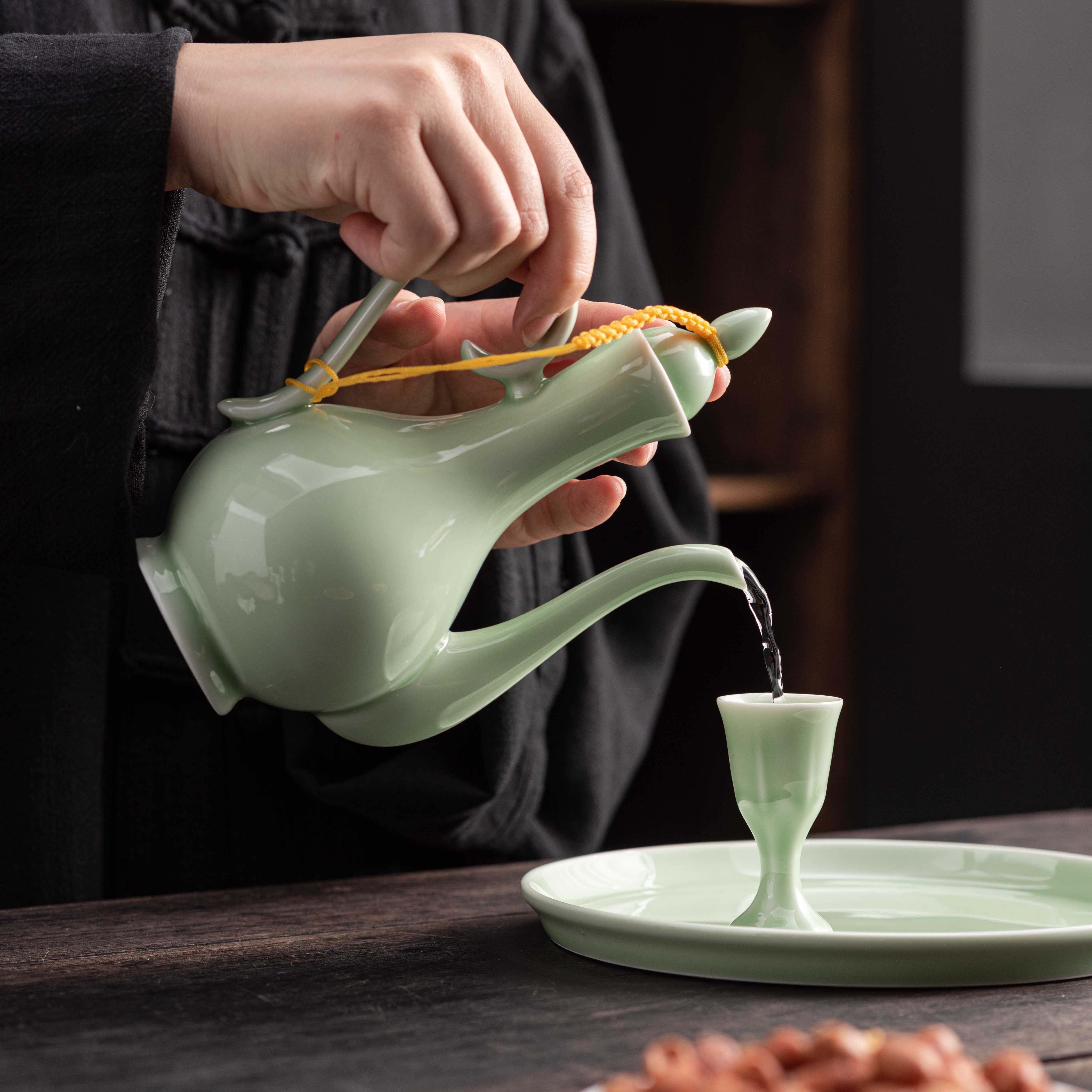 白酒分酒器陶瓷仿古酒具套装10毫升迷你一口杯半斤酒壶家用烫酒壶