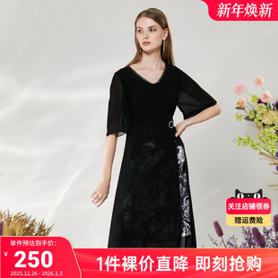 Buou赫本风小黑裙收腰五连衣裙BH2G128 Buou 库存告急