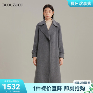 翻驳领羊毛羊绒双面呢大衣女22秋冬BuouBuou 商场同款 新品 法式