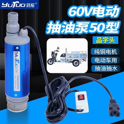 羽拓抽油泵抽水泵48v和60v柴油和水两用泵大流量电动车专用包邮