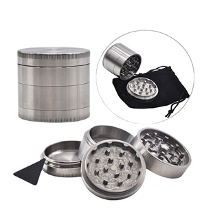 跨境热销不锈钢磨烟器手动47mm四层金属碎烟草雪茄研磨器 grinder