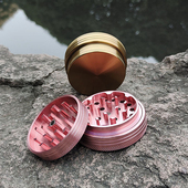 跨境新款 嵌合型磨烟器薄磁吸4层63mm铝合金制烟斗丝研磨器grinder