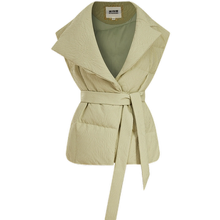 【鹅绒】波司登奥莱短款厚羽绒服马甲女收腰气质商务西装领背心