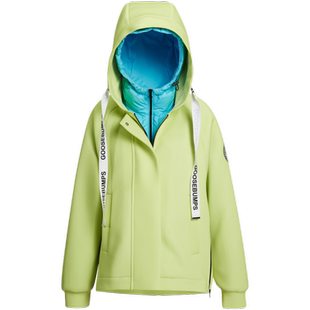 【鹅绒】波司登奥莱女士冬季短款一衣三穿时尚连帽羽绒服糖果色