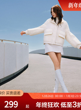 【爆款】波司登秋季短款轻薄鹅绒羽绒服外套保暖时尚廓形潮流黑色