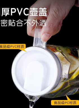 八角条纹扎壶盖子玻璃水瓶杯盖白色塑料配件防尘外盖冷水凉水壶盖