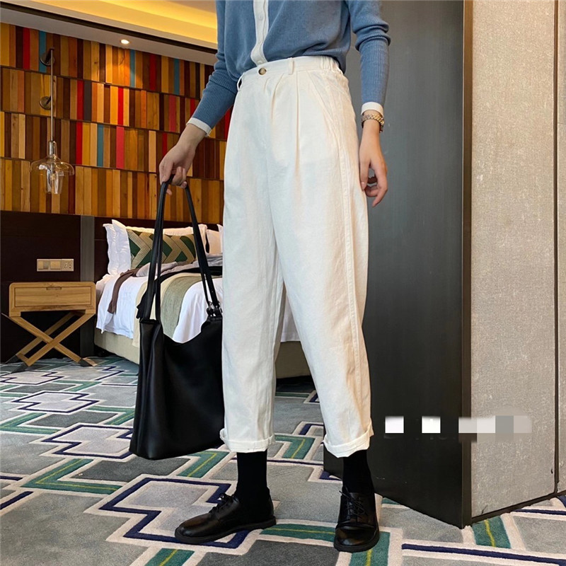 Han Feng's students are versatile with 9-point trousers, straight pants, high waisted and loose daddy pants