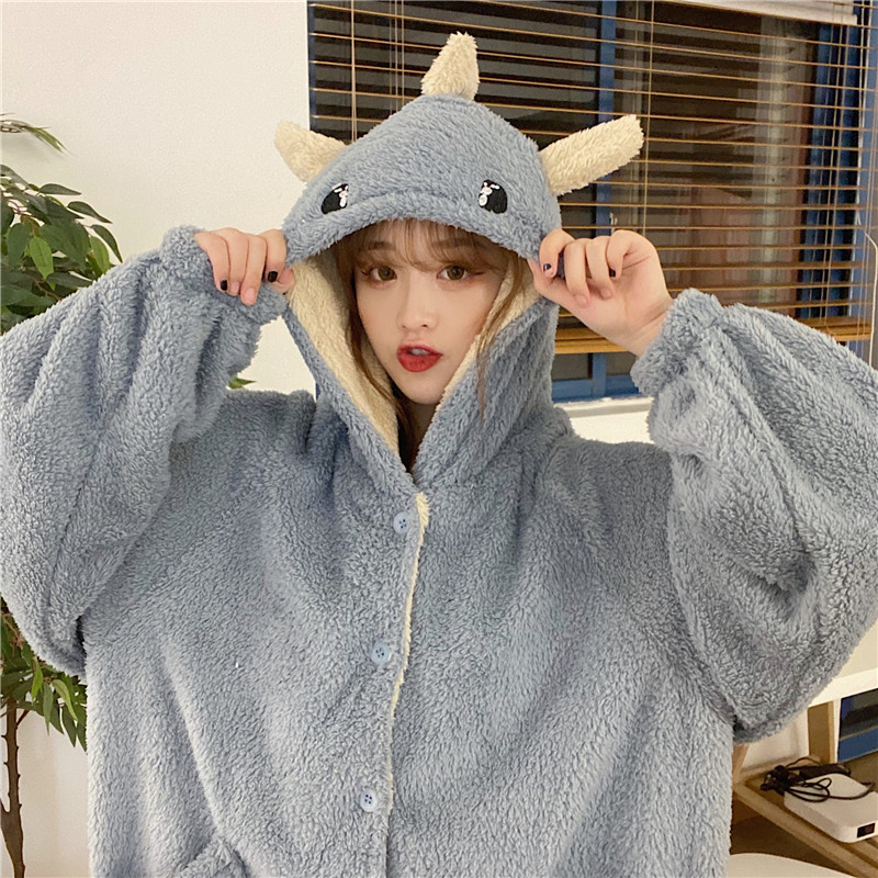 Real price winter coral velvet home wear long flannel dinosaur nightdress