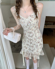 Real price floral suspender dress