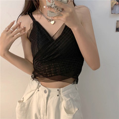 Real price new cross design Velcro lace mesh vest