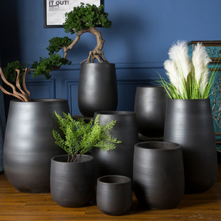 阳台落地种树大口径花盆陶瓷特大号户外庭院发财树大花缸陶罐摆件