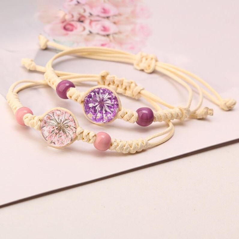 永生花干花满天星手链女简约学生清新闺蜜情侣手工编织个性饰品