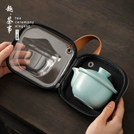 ấm trà gốm Như Dao Du Lịch Bộ Trà Nhanh Cốc Ngoài Trời Di Động Bộ Trà Cá Nhân Trà Bảo Quản Túi Du Lịch binh tra gom su bộ ấm trà gốm