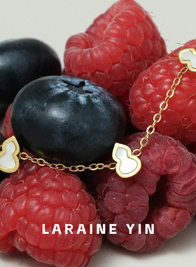 LARAINEYIN玫瑰金酒红葫芦项链手链女新中式简约百搭生日福禄礼物
