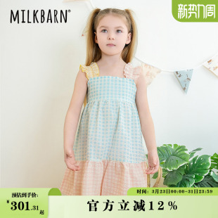 Milkbarn春夏新品 儿童公主裙子 女童吊带连衣裙女宝宝洋气童装