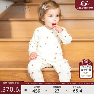 宝宝斜襟哈衣爬服秋冬保暖 婴幼儿连体衣长袖 Milkbarn2025秋季 新品