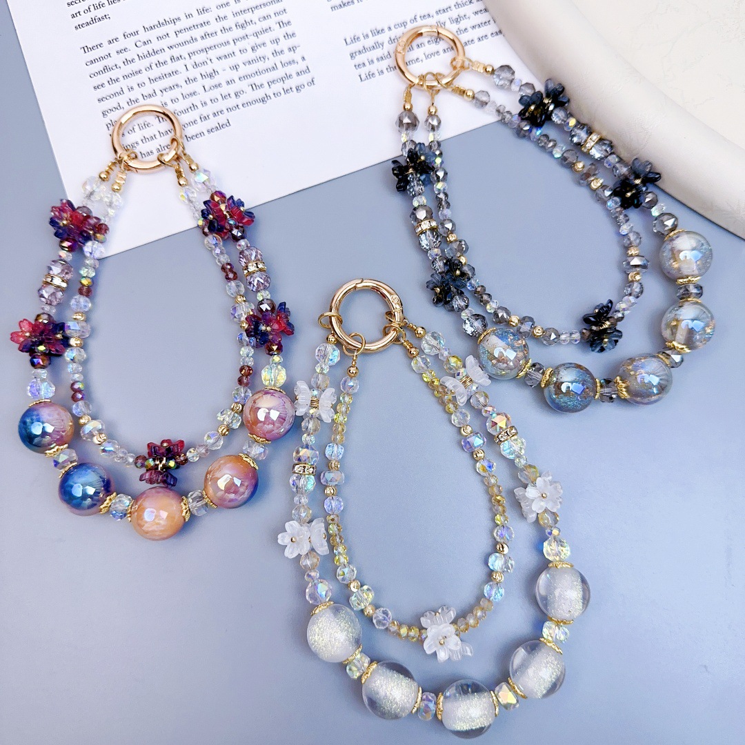 水晶吊坠手机链2025新款