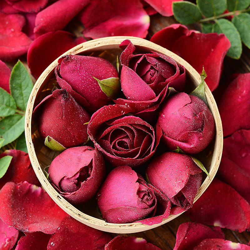 云南可食用玫瑰花鲜花新鲜花骨朵1斤墨红玫瑰花苞可做玫瑰酵素醋