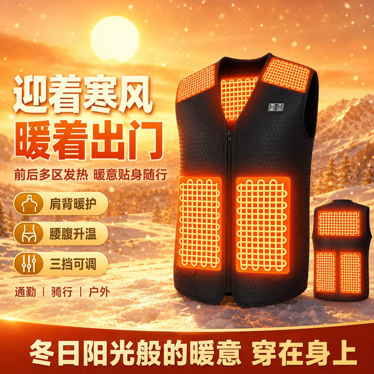 发热背心马甲衣服自充电