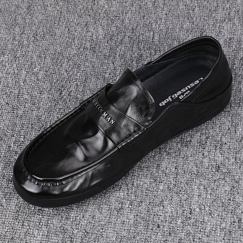 2025春季新款男士透气豆豆鞋潮流一脚蹬头层牛皮休闲百搭乐福鞋男,流行男鞋,乐福鞋（豆豆鞋）,淘宝优惠券,粉丝福利购,淘宝优惠卷