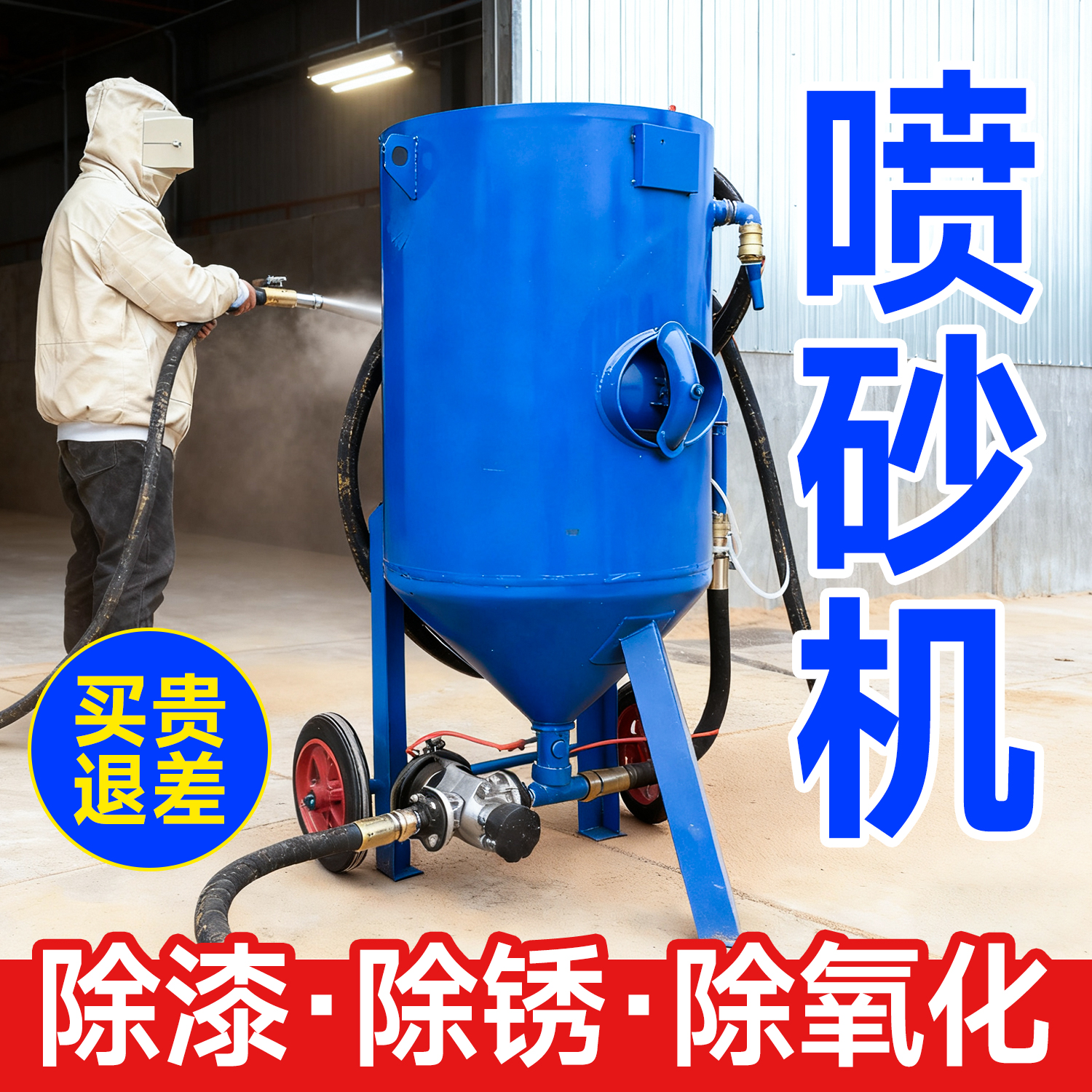 开放式喷砂！大型户外除锈除漆！