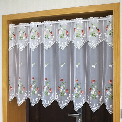 外贸出口刺绣成品窗帘隔断纱帘