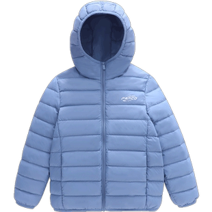 小猪班纳童装2025冬装新款儿童轻薄羽绒服中大童男童带帽羽绒外套