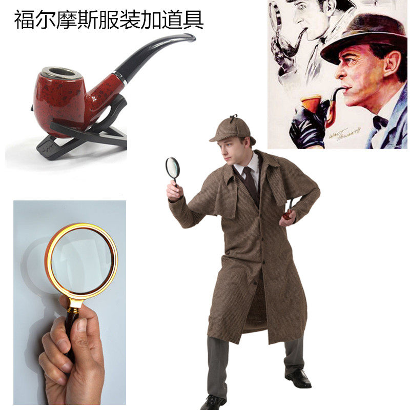 COS万圣节舞台表演 电影人物 成人儿童夏洛克福尔摩斯烟斗放大镜|msdalam kategori mod main/animasi/Zhou Bian/cos/permainan papan, kostum cosplay/props/perkhidmatan, Cosplay Lelaki - dari Buy2taobao.com untuk memberikan perkhidmatan ejen Taobao profesional membeli