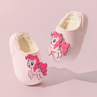 EVA小马宝莉儿童棉拖鞋女童秋冬季新款女孩防水毛拖宝宝棉鞋外穿