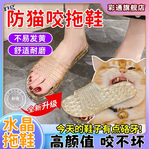 猫咪不爱咬的水晶拖鞋女士居家